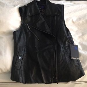 Faux leather vest
